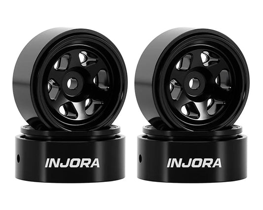 Axial SCX30 0.7" 6-Spoke Aluminum Micro Rock Crawler Beadlock Wheels (Black) (4) (4g ea)