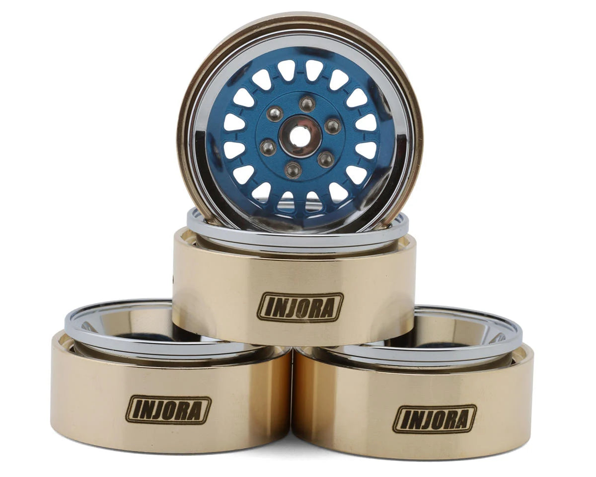 1.3" ModuWheel Brass & Aluminum Micro Crawler Beadlock Wheels (Black) (4) (40.5g ea) (-4.05mm Offset) (Copy)