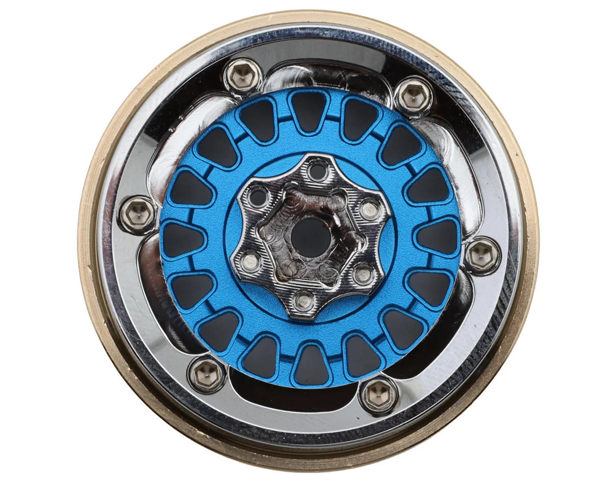 1.3" ModuWheel Brass & Aluminum Micro Crawler Beadlock Wheels (Black) (4) (40.5g ea) (-4.05mm Offset) (Copy)