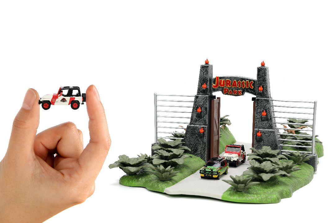 Nano "Hollywood Rides" Nano Scene Jurassic Park With 2 Vehicles