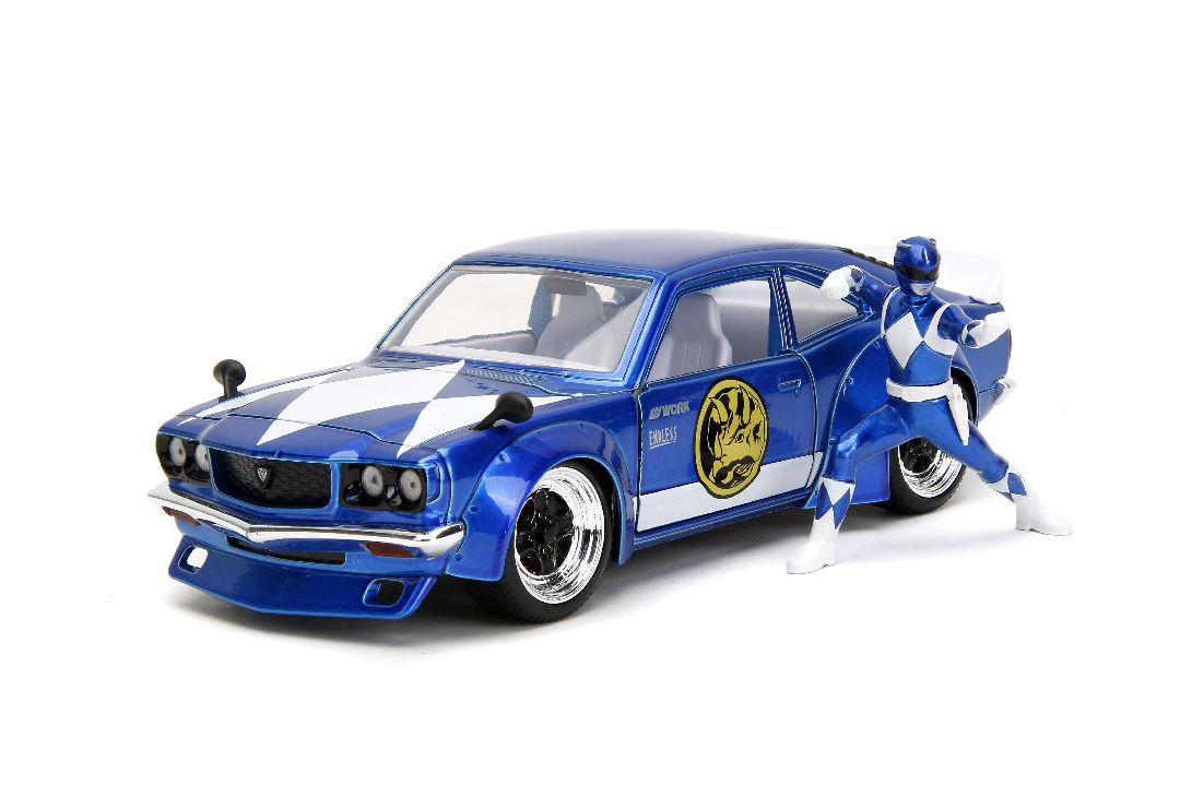 1/24 "Hollywood Rides" 1974 Mazda RX-3 with Blue Ranger