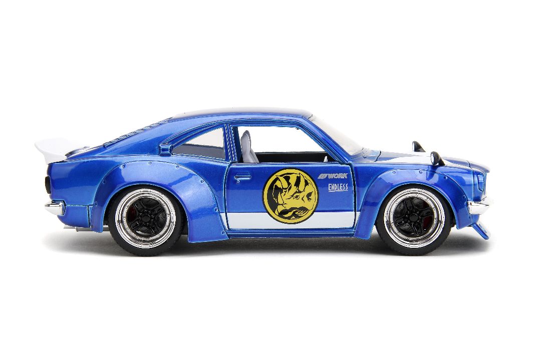 1/24 "Hollywood Rides" 1974 Mazda RX-3 with Blue Ranger