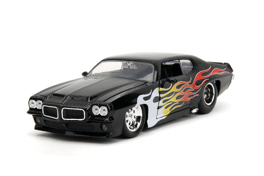 1/24 "BIGTIME Muscle" 1971 Pontiac GTO Judge - Glossy Black, Flames