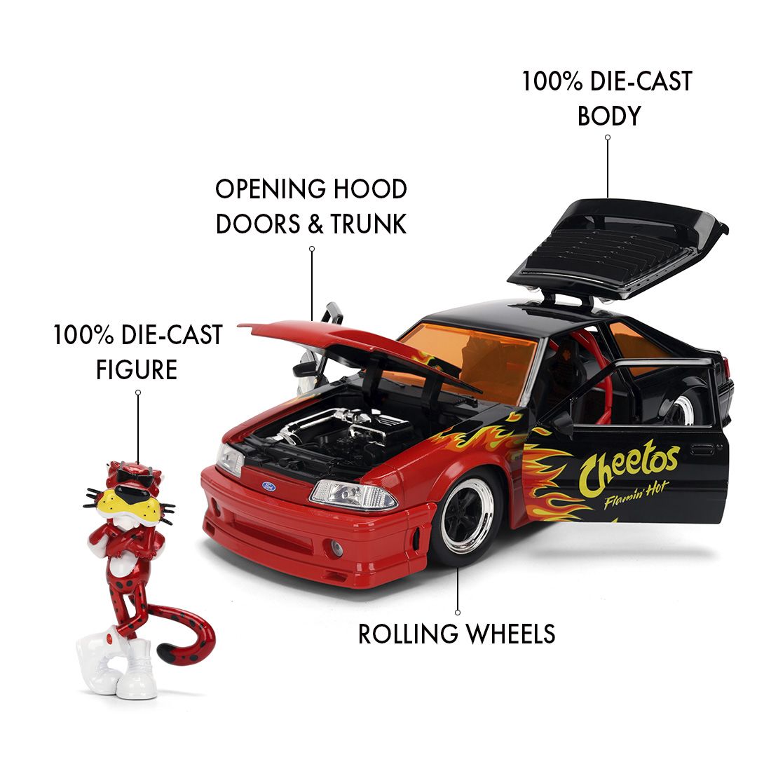 1/24 "Hollywood Rides" - 1989 Ford Mustang GT w/Chester (Flaming Hot)