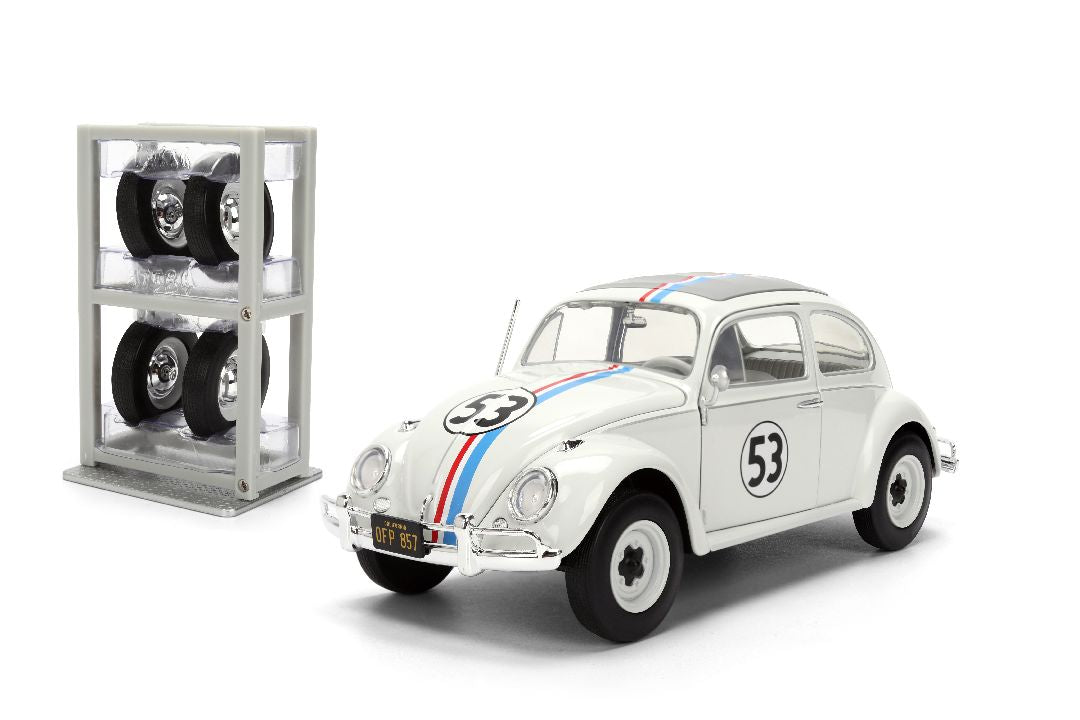1/24 "Hollywood Rides" - VW Beetle Herbie The Love Bug w/Tire Rack