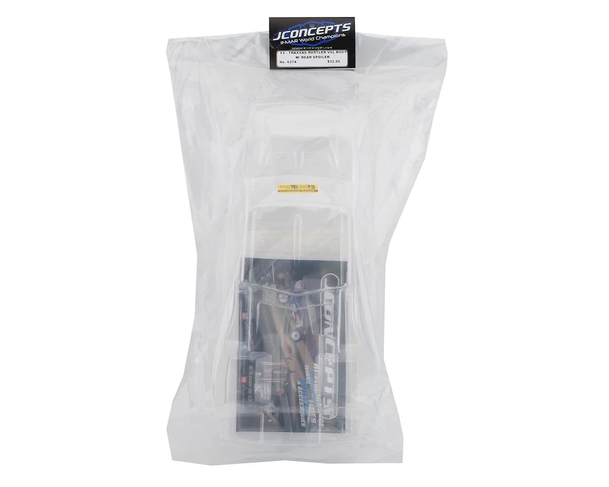 F2 Stadium Truck Body w/Spoiler for Traxxas Rustler VXL (Clear)