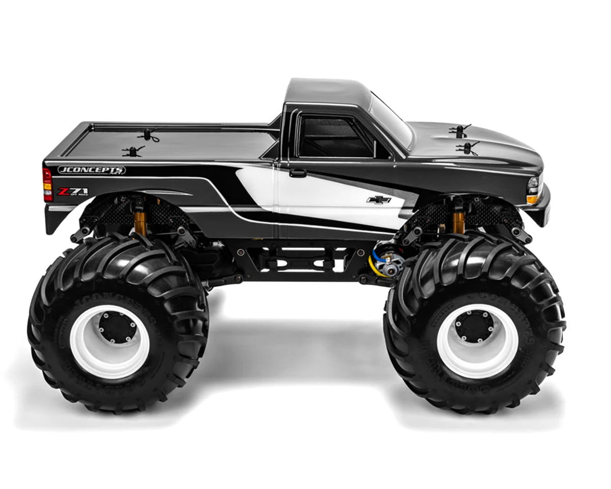 2001 Chevy Silverado 1500 Single Cab 1/10 Monster Truck Body (Clear) (13.0")