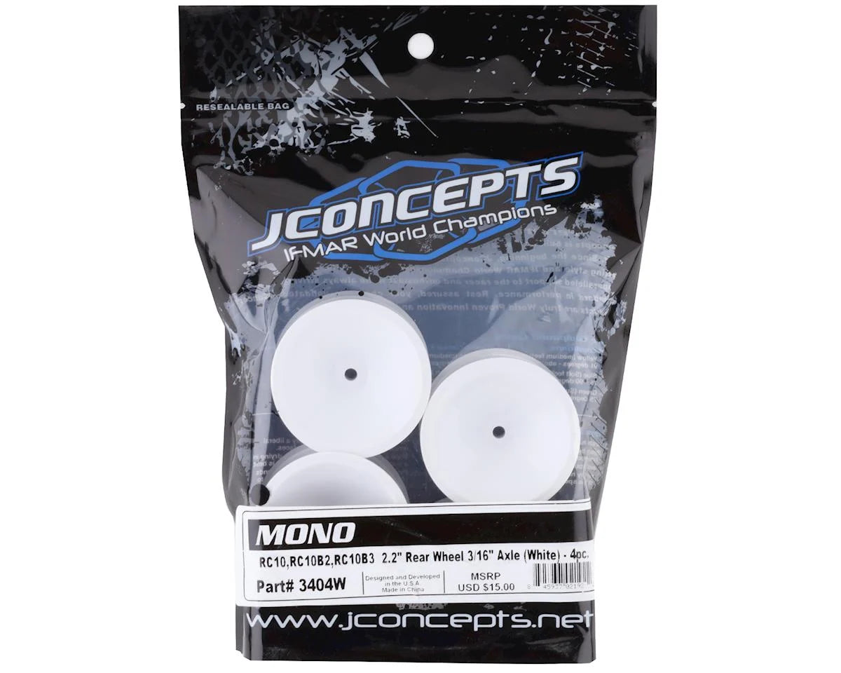 RC10 Mono 2.2 Rear Wheels (White) (4)