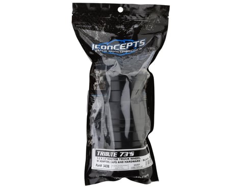 Tribute 73's Monster Truck wheel w/Adaptors (Black) (2) (3.2x3.6")