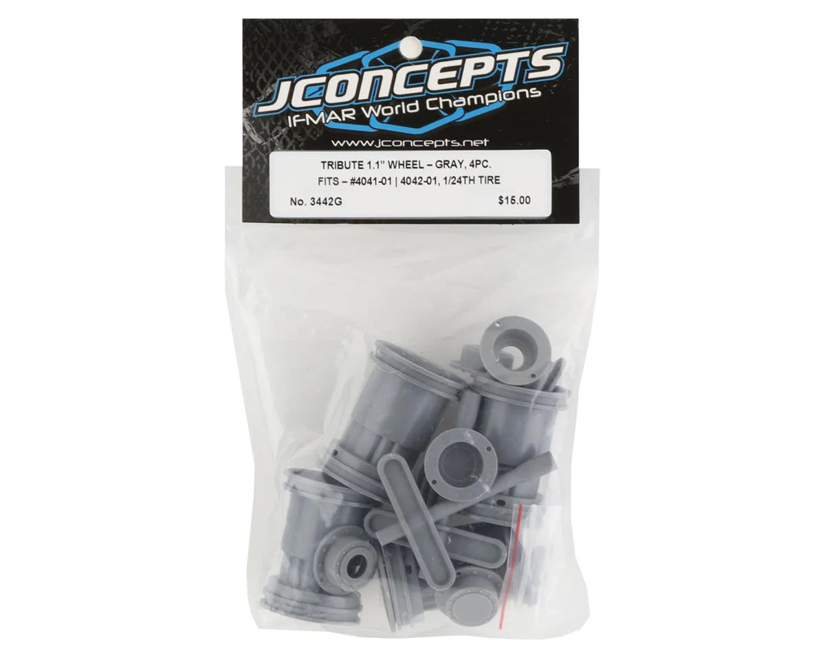 Tribute 1/24th Mini Monster Truck Wheels (Grey) (4)