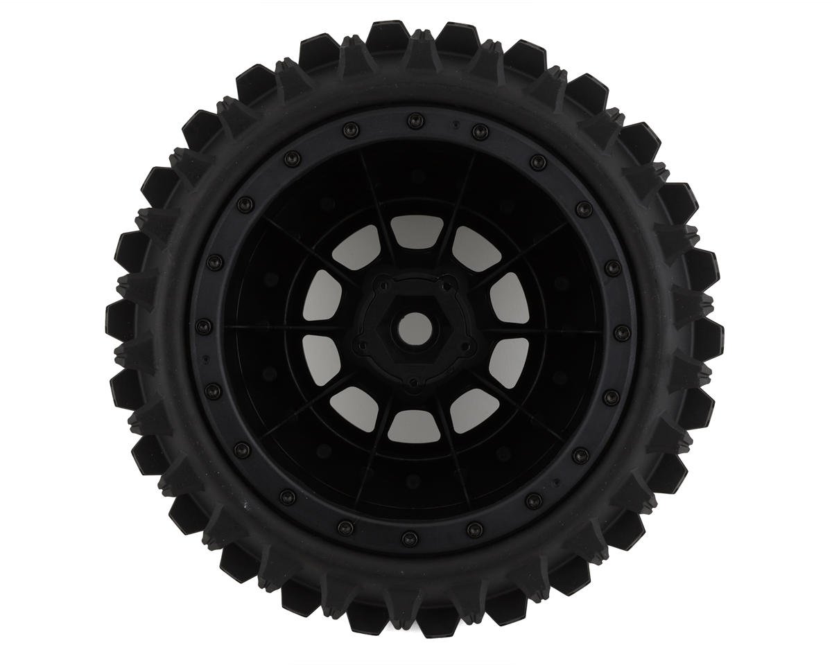 Magma Pre-Mounted Monster Truck Tires w/Hazard Wheel (Black) (2) (Platinum)