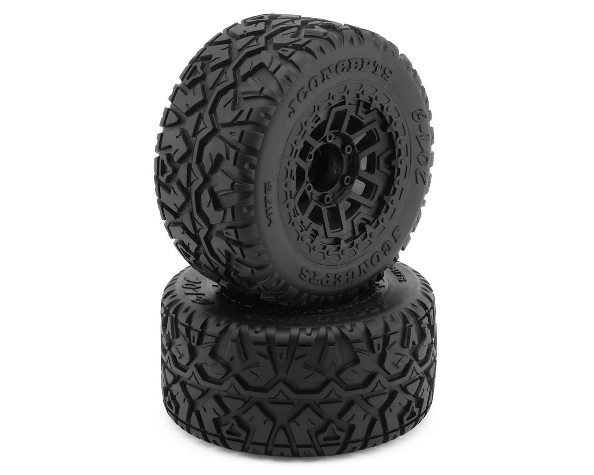 G-Locs 2.9" Monster Truck Pre-Mounted Tires (Platinum) (Black) (2) (Kraton 4S/Maxx) w/17mm Hex