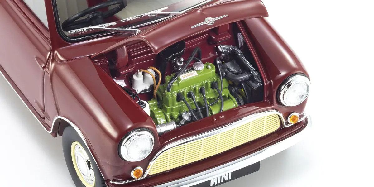 1/18 Scale Morris Mini Minor Cherry Red Model Diecast Car