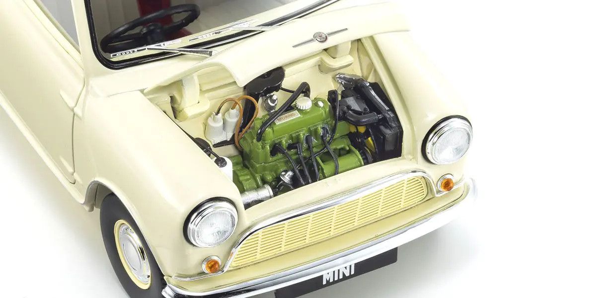 1/18 Scale Morris Mini Minor Old English White Model Diecast Car