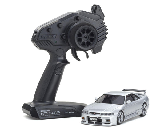 MA-020 AWD Mini-Z ReadySet w/Nissan Skyline GT-R R33 Nismo Body (Spark Silver) w/KT-531P 2.4GHz Radio