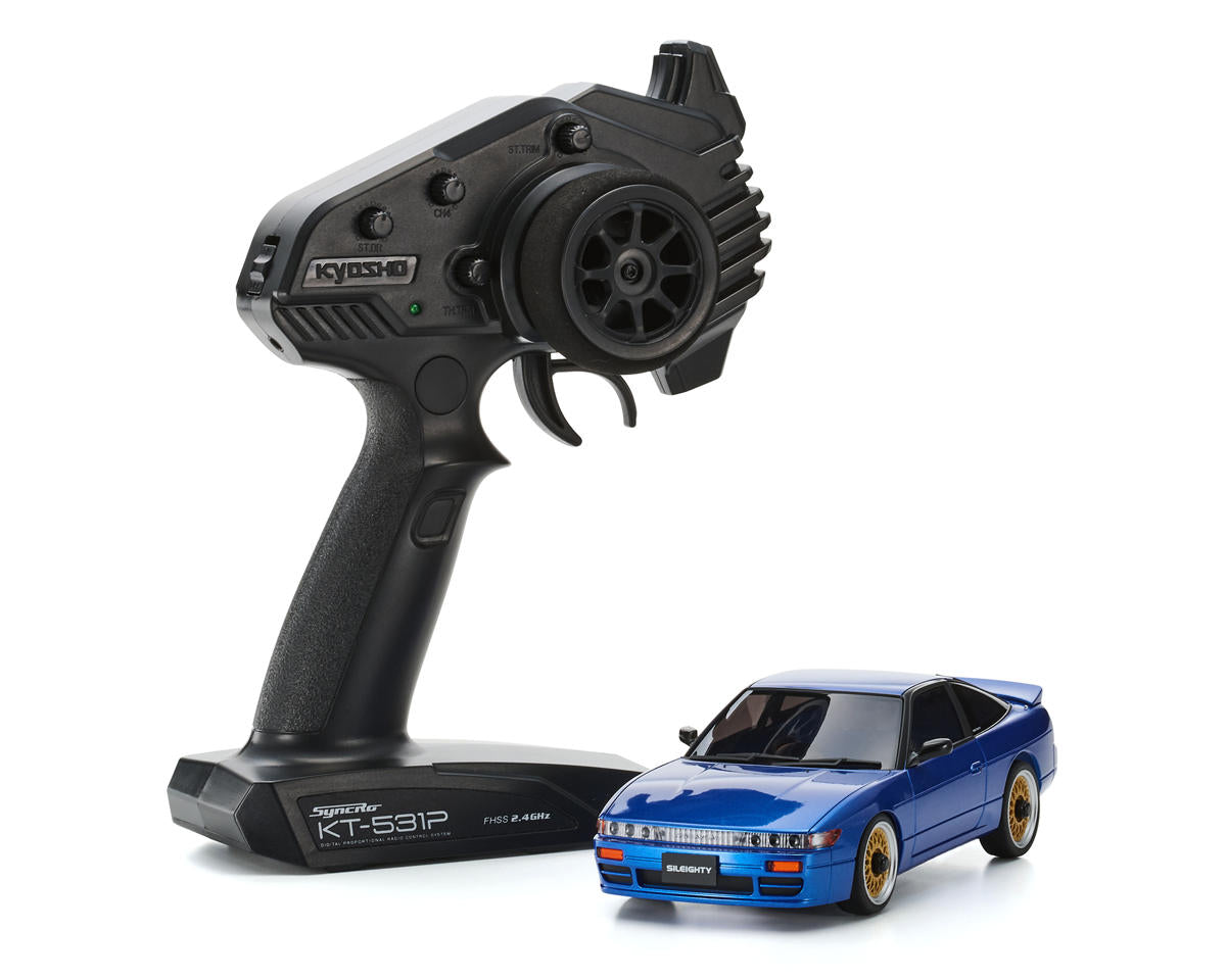 MA-020 AWD Mini-Z ReadySet w/Nissan Sileighty Blue Body w/KT-531P 2.4GHz Radio