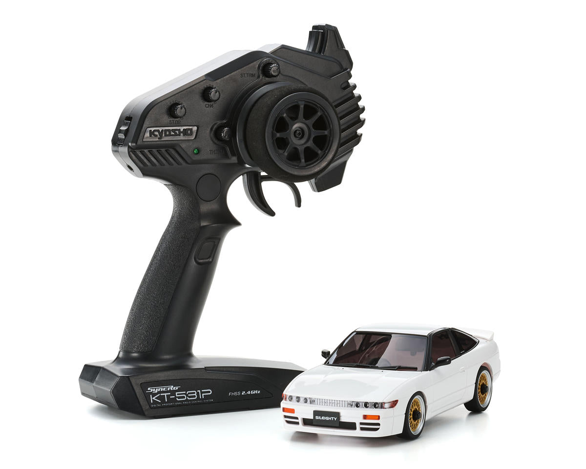 MA-020 AWD Mini-Z ReadySet w/Nissan Sileighty White Body w/KT-531P 2.4GHz Radio
