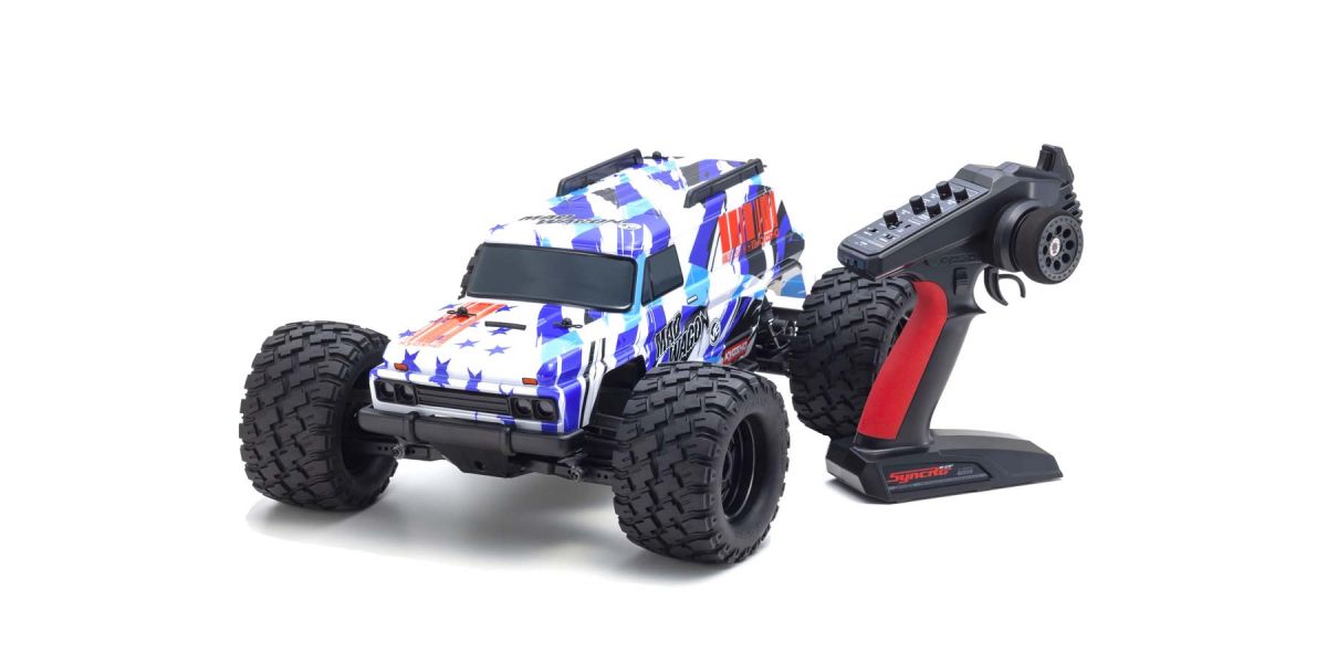 KYO34701T2  1980 Mad Wagon 1/10 4WD RTR Brushless Monster Truck, Blue