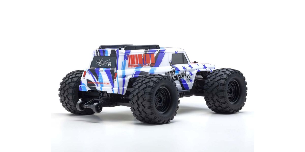 KYO34701T2  1980 Mad Wagon 1/10 4WD RTR Brushless Monster Truck, Blue