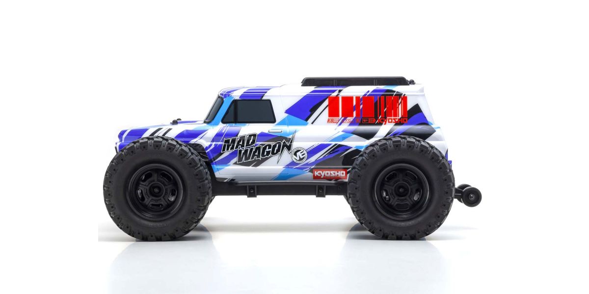 KYO34701T2  1980 Mad Wagon 1/10 4WD RTR Brushless Monster Truck, Blue