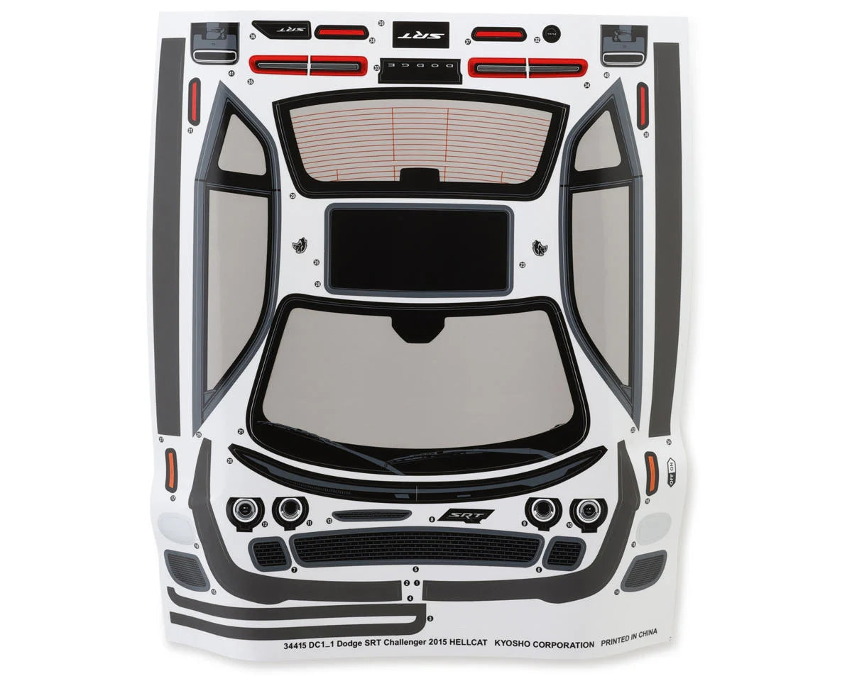 1/10 Dodge Challenger Hellcat Body Set CLEAR BODY ONLY