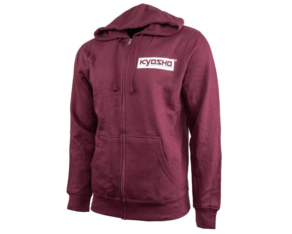 Kyosho Box Logo Full Zip Hoodie (Burgundy) (XL)