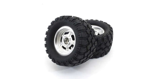 Glued Tire and Wheel, Satin Chrome, Mad Wagon VE (x2)