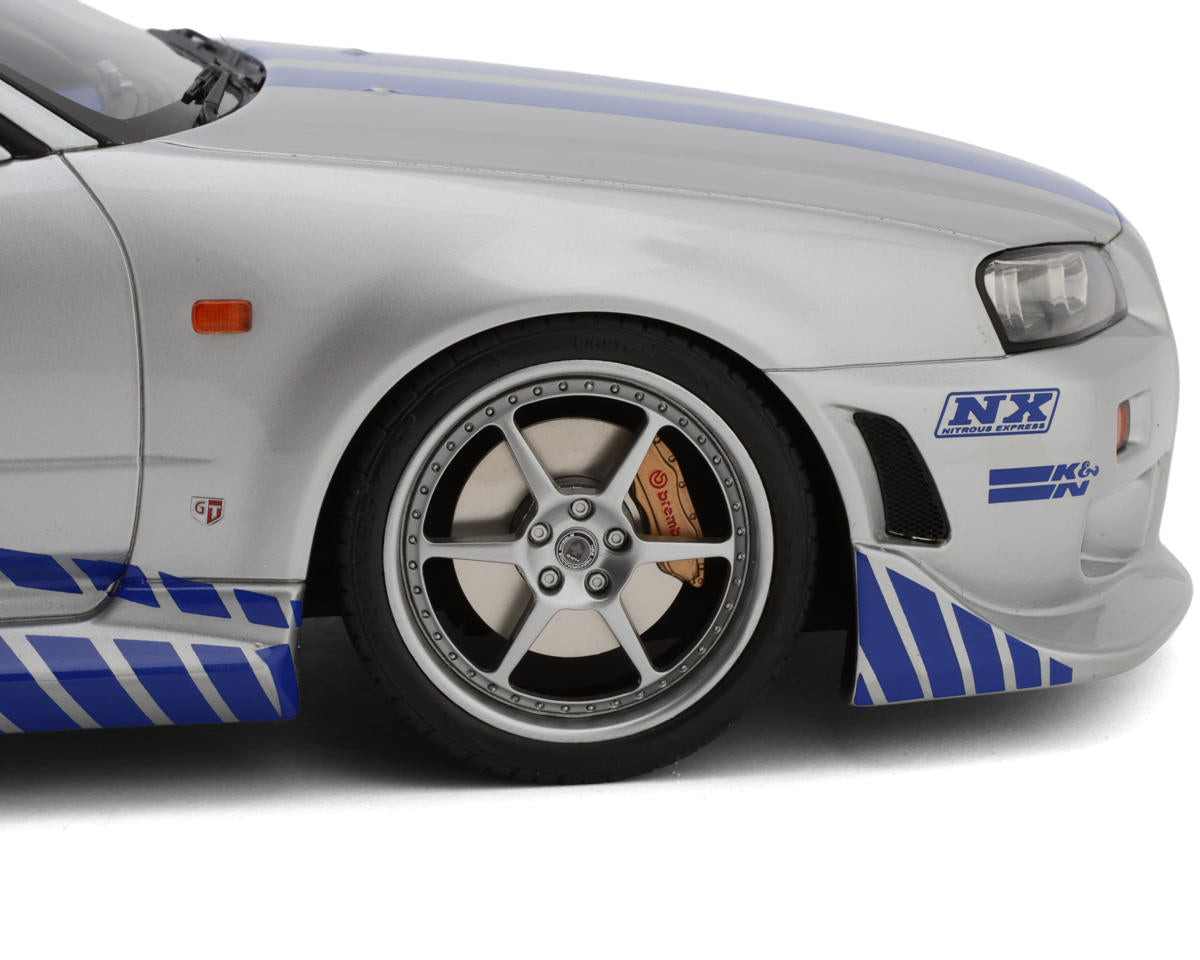 1/12 Scale Nissan Skyline R34 GT-R "Fast & Furious" Pre-Assembled Resin Model (Silver)