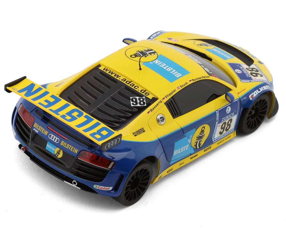 Mini-Z MR-03W-MM Audi R8 LMS Phoenix Racing NBR 2010 #98 Pre-Painted Body (Yellow/Blue)