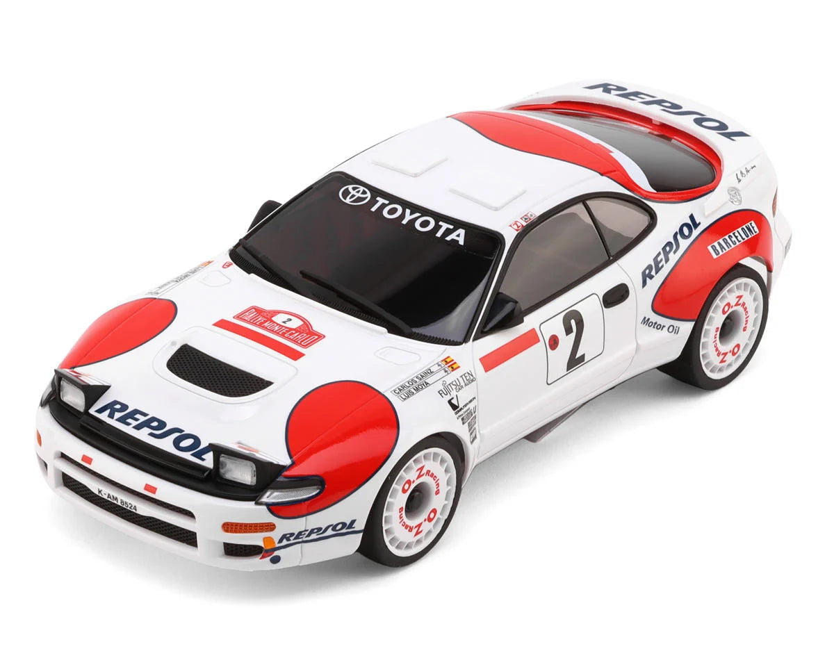 Mini-Z ASC MA-020 Toyota Celica Turbo 4WD No. 2 WRC 1992 Carlos Sainz Pre-Painted Body (White/Red)