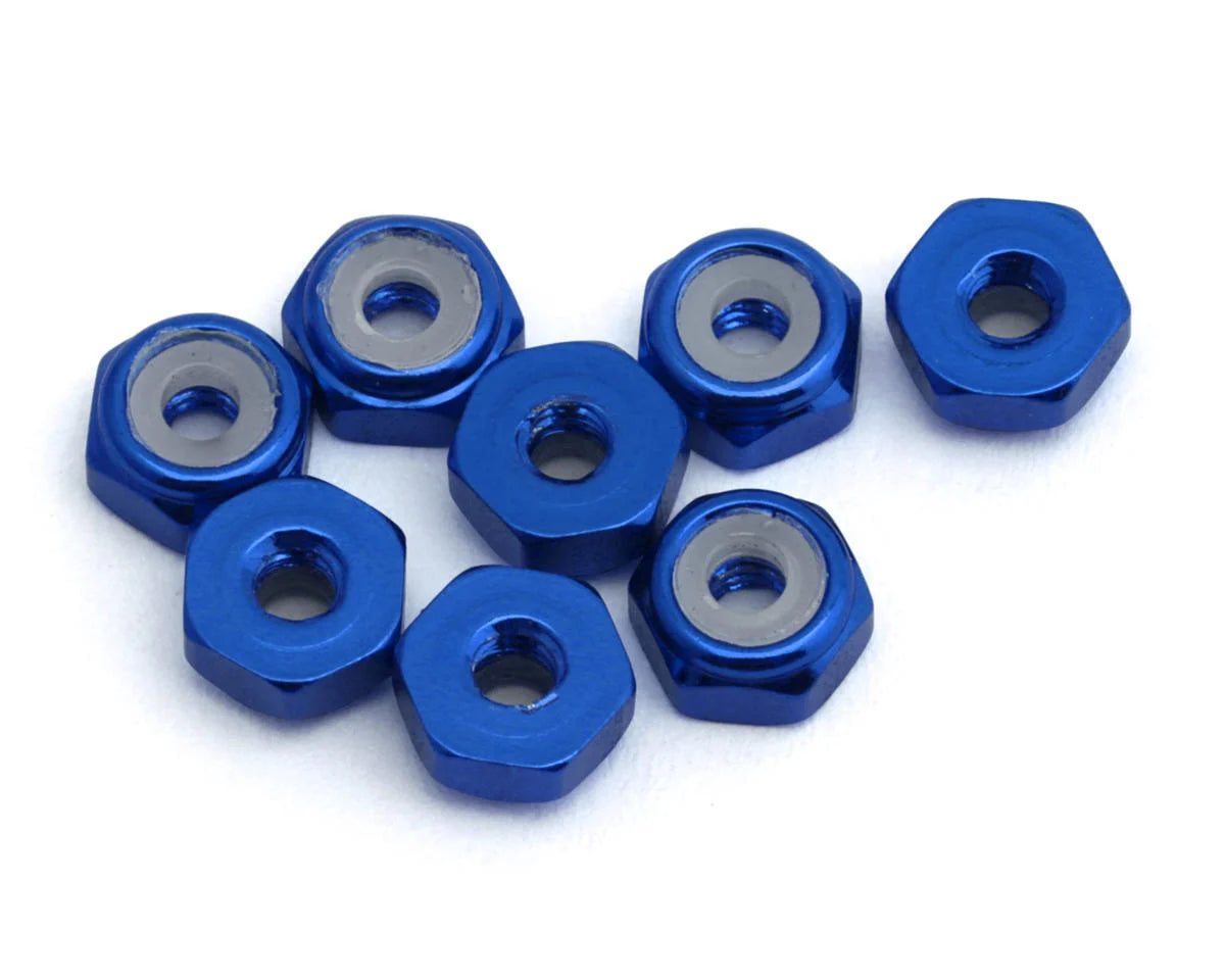 2mm Aluminum Ny-Lock Nuts (Blue) (8)