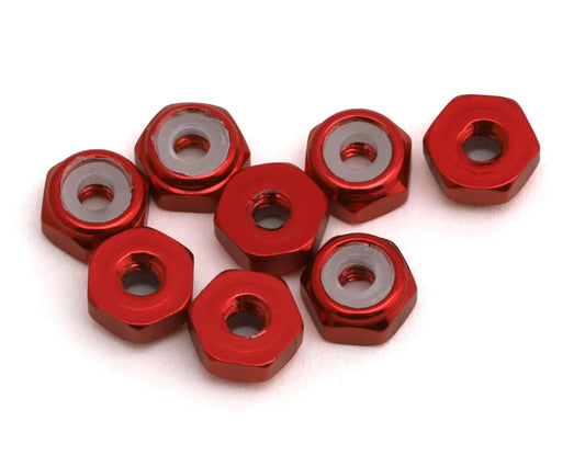 2mm Aluminum Ny-Lock Nuts (Red) (8)