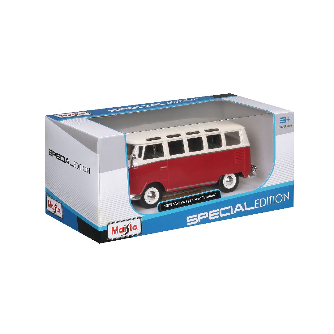 Maisto 1/25 Special Edition Volkswagen Van "Samba" (White/Red)