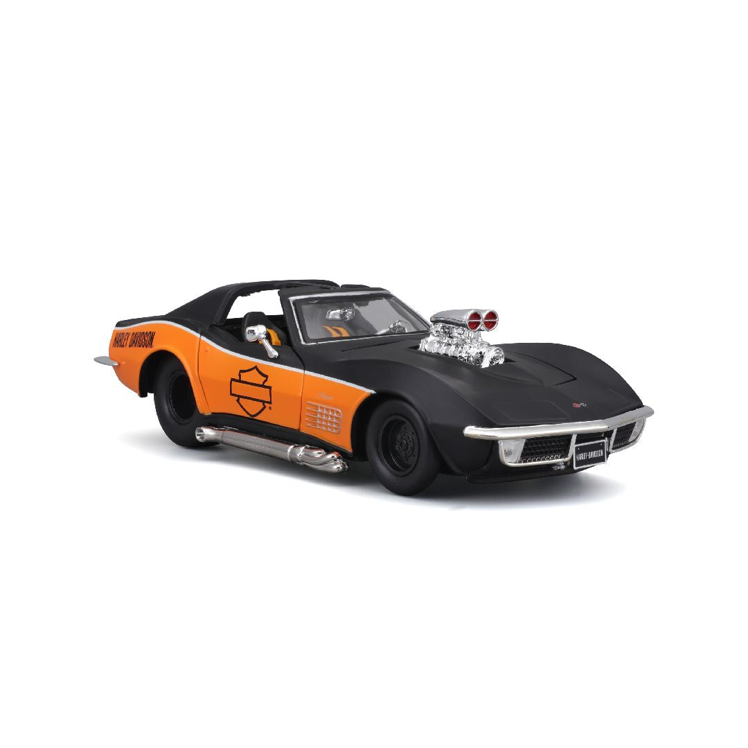 Maisto 1/25 Harley Davidson Custom 1970 Chevy Corvette (Black/Orange)