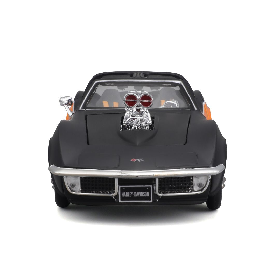 Maisto 1/25 Harley Davidson Custom 1970 Chevy Corvette (Black/Orange)