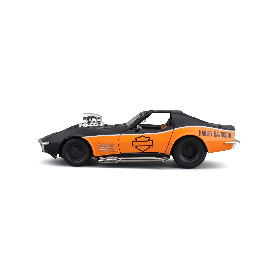 Maisto 1/25 Harley Davidson Custom 1970 Chevy Corvette (Black/Orange)