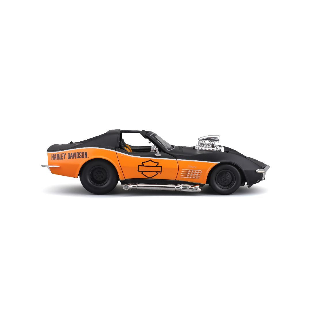 Maisto 1/25 Harley Davidson Custom 1970 Chevy Corvette (Black/Orange)