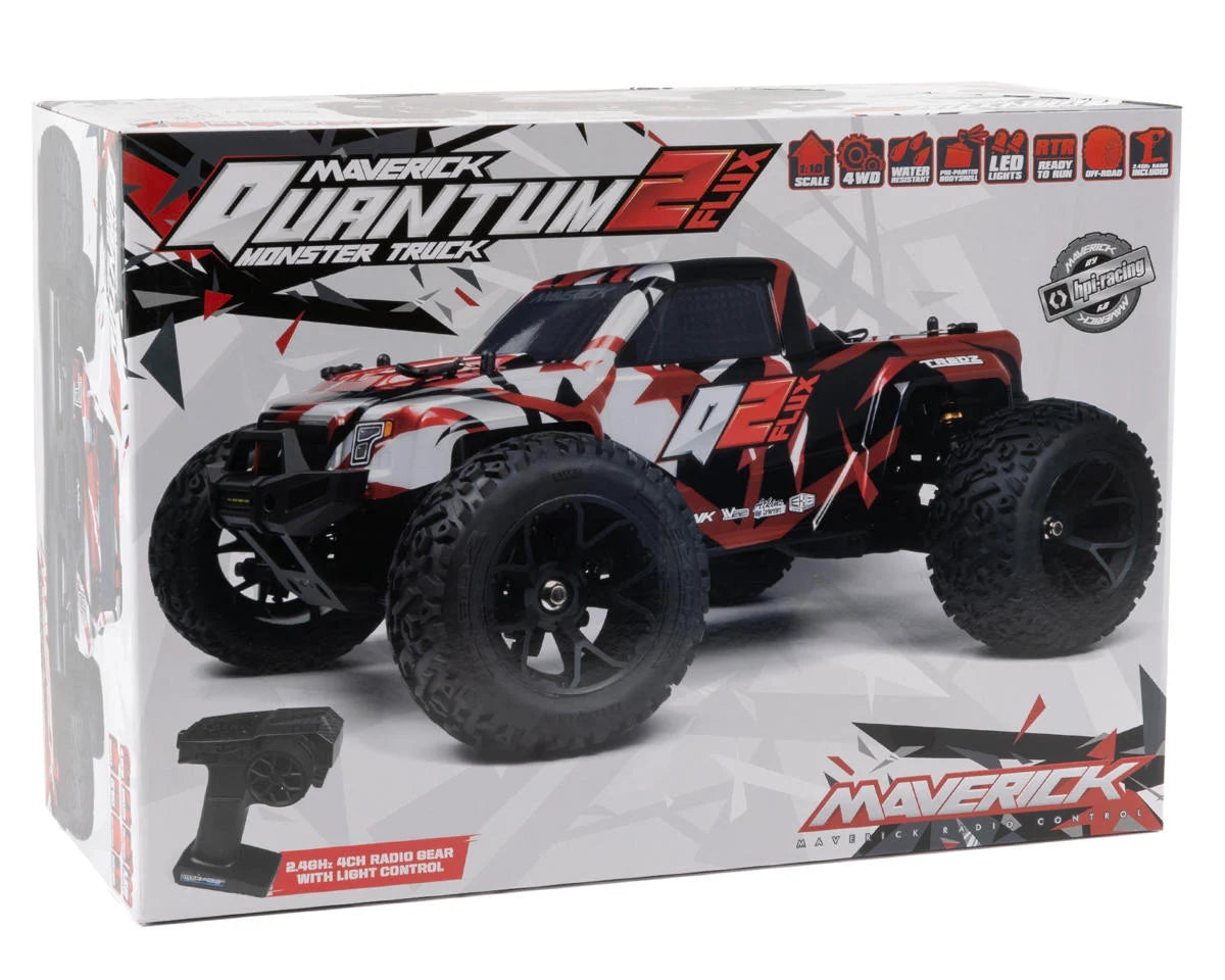 Quantum2 MT Flux Brushless 1/10 RTR Monster Truck (Red)