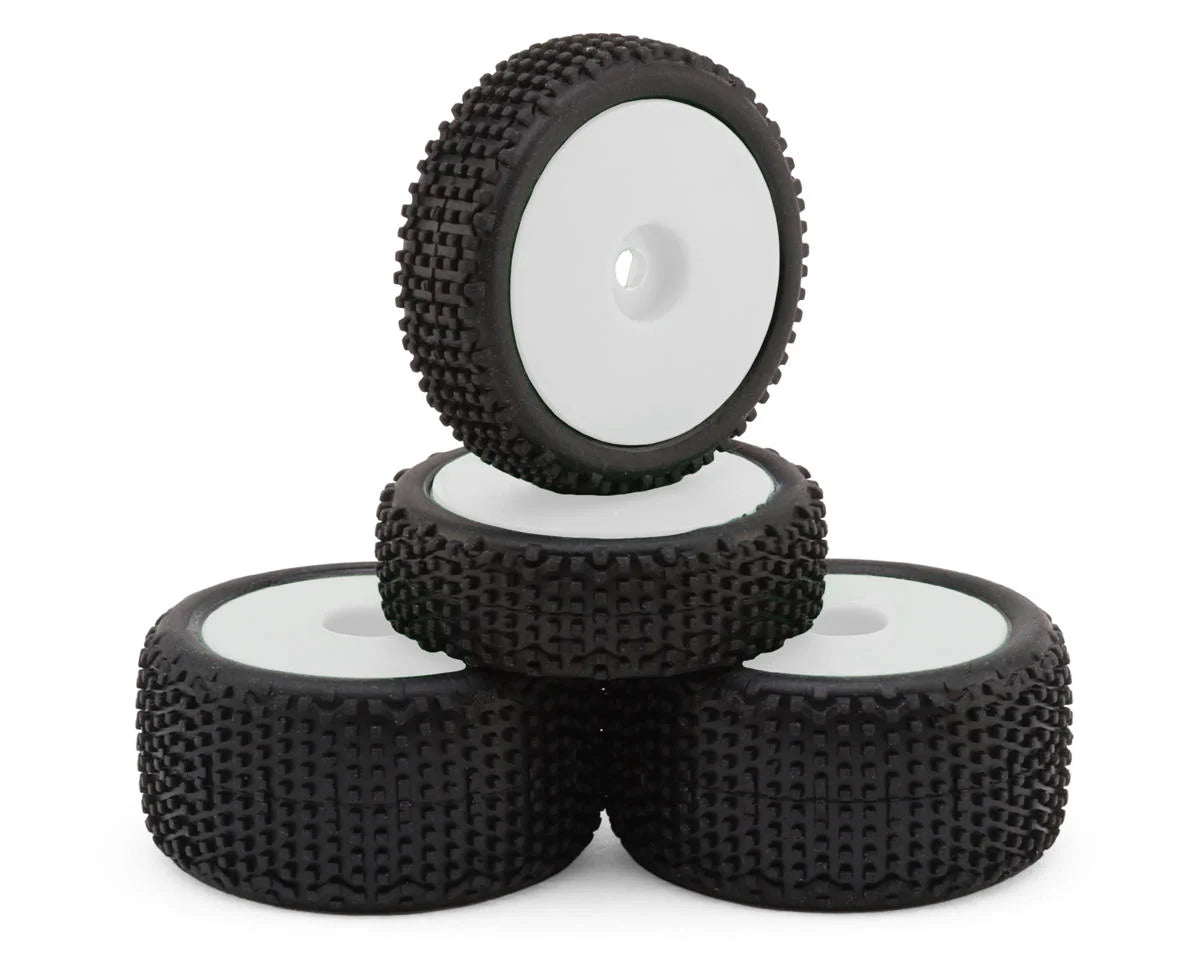 Microbe Sideline Front & Rear Pre-Mounted Buggy Tires Set (White)