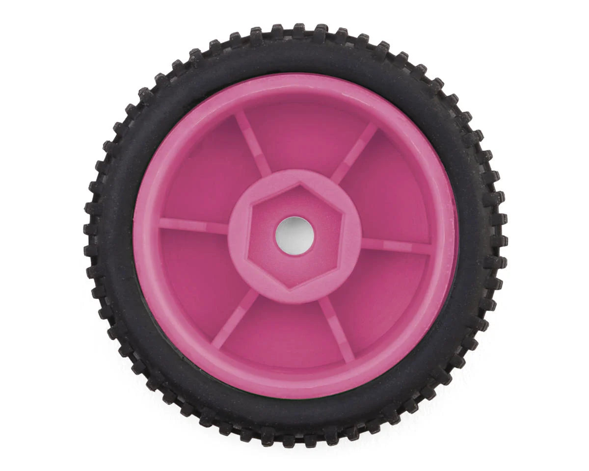 Microbe Sideline Front & Rear Pre-Mounted Buggy Tires Set (Pink)