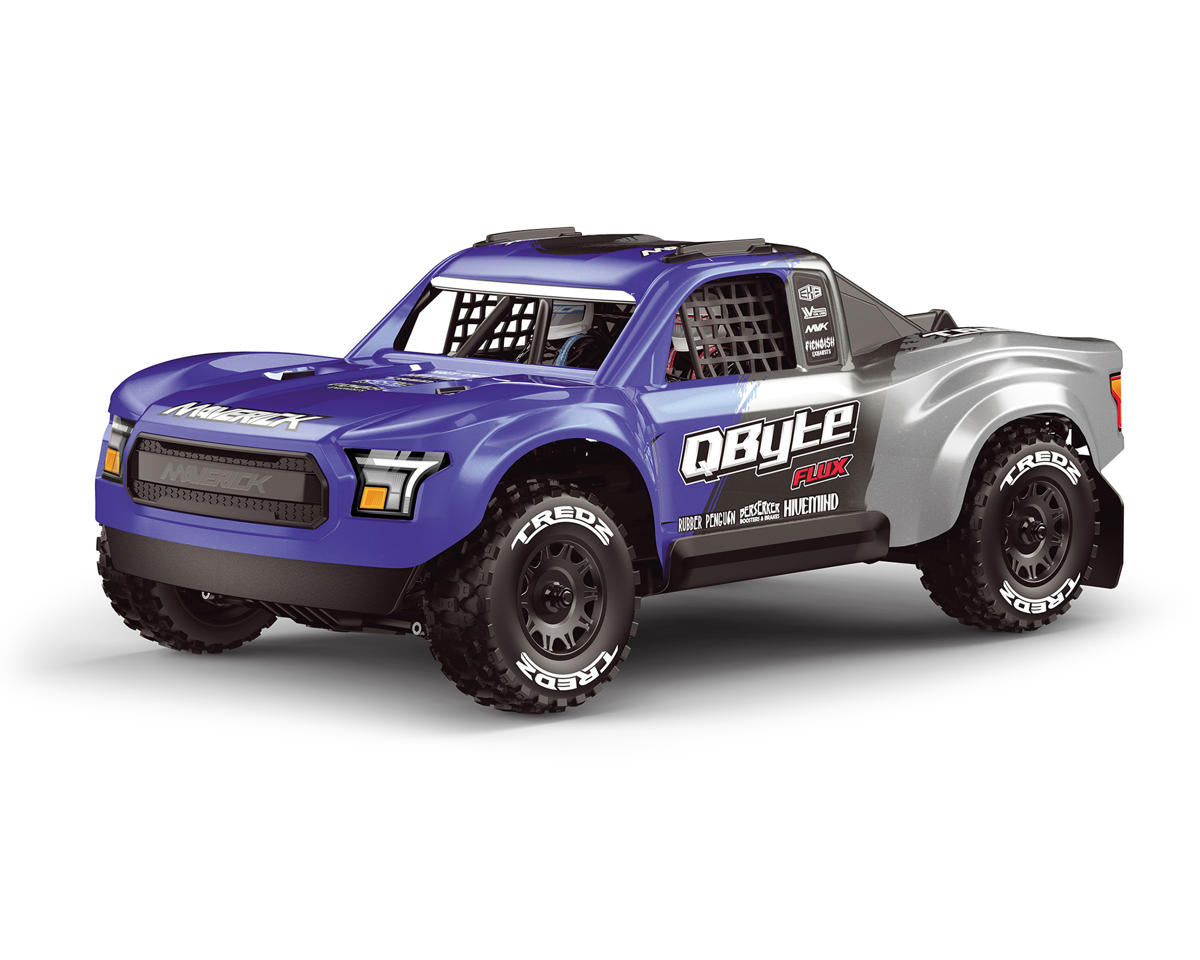 QByte SC Flux 1/12 Brushless RTR 4WD Electric Short Course Truck (Blue) w/2.4GHz Radio, Battery & Charger