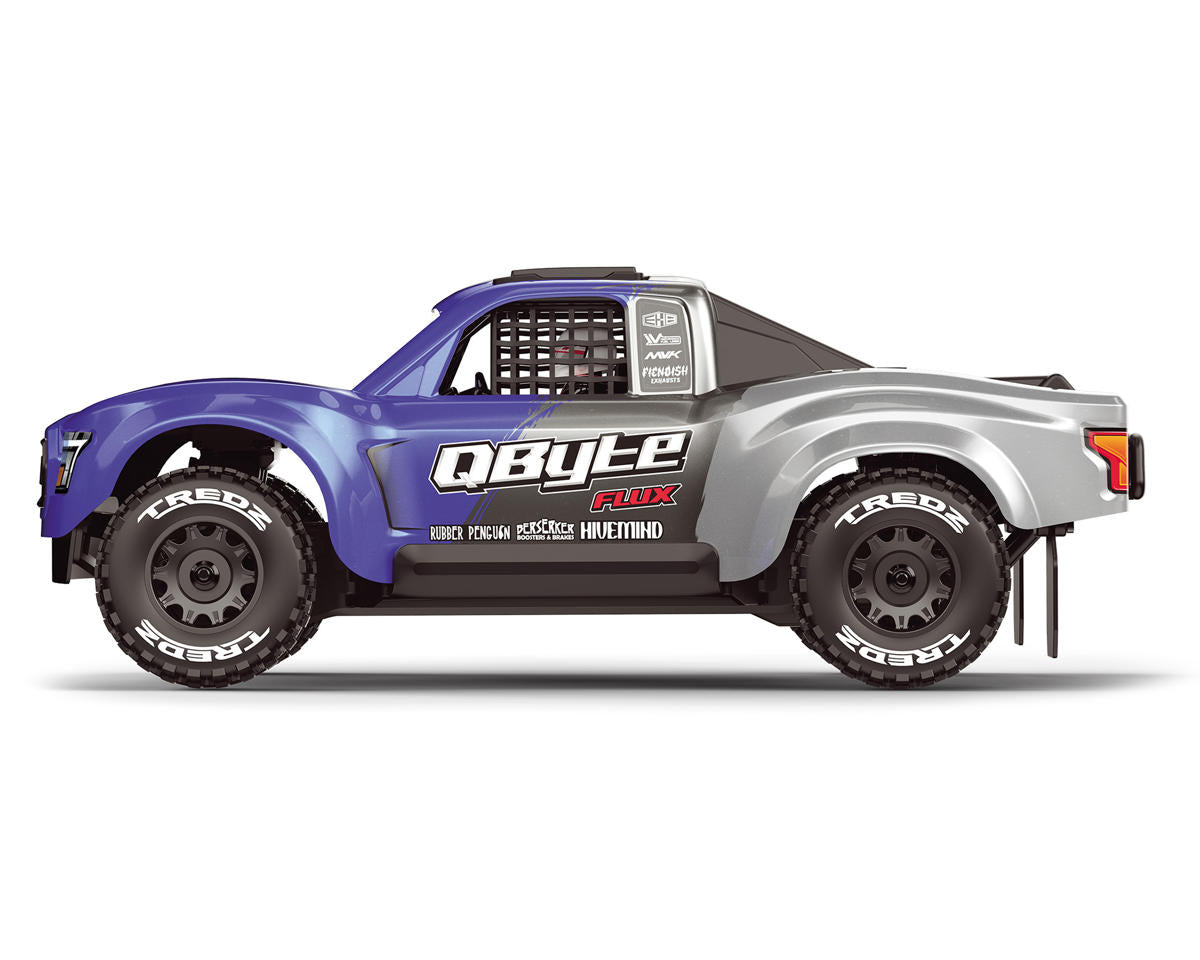 QByte SC Flux 1/12 Brushless RTR 4WD Electric Short Course Truck (Blue) w/2.4GHz Radio, Battery & Charger