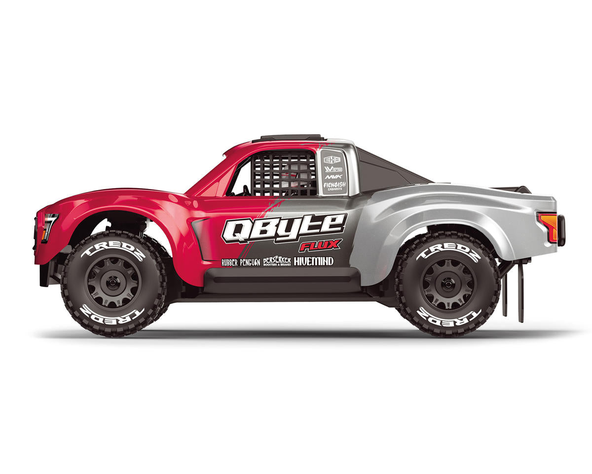 QByte SC Flux 1/12 Brushless RTR 4WD Electric Short Course Truck (Red) w/2.4GHz Radio, Battery & Charger