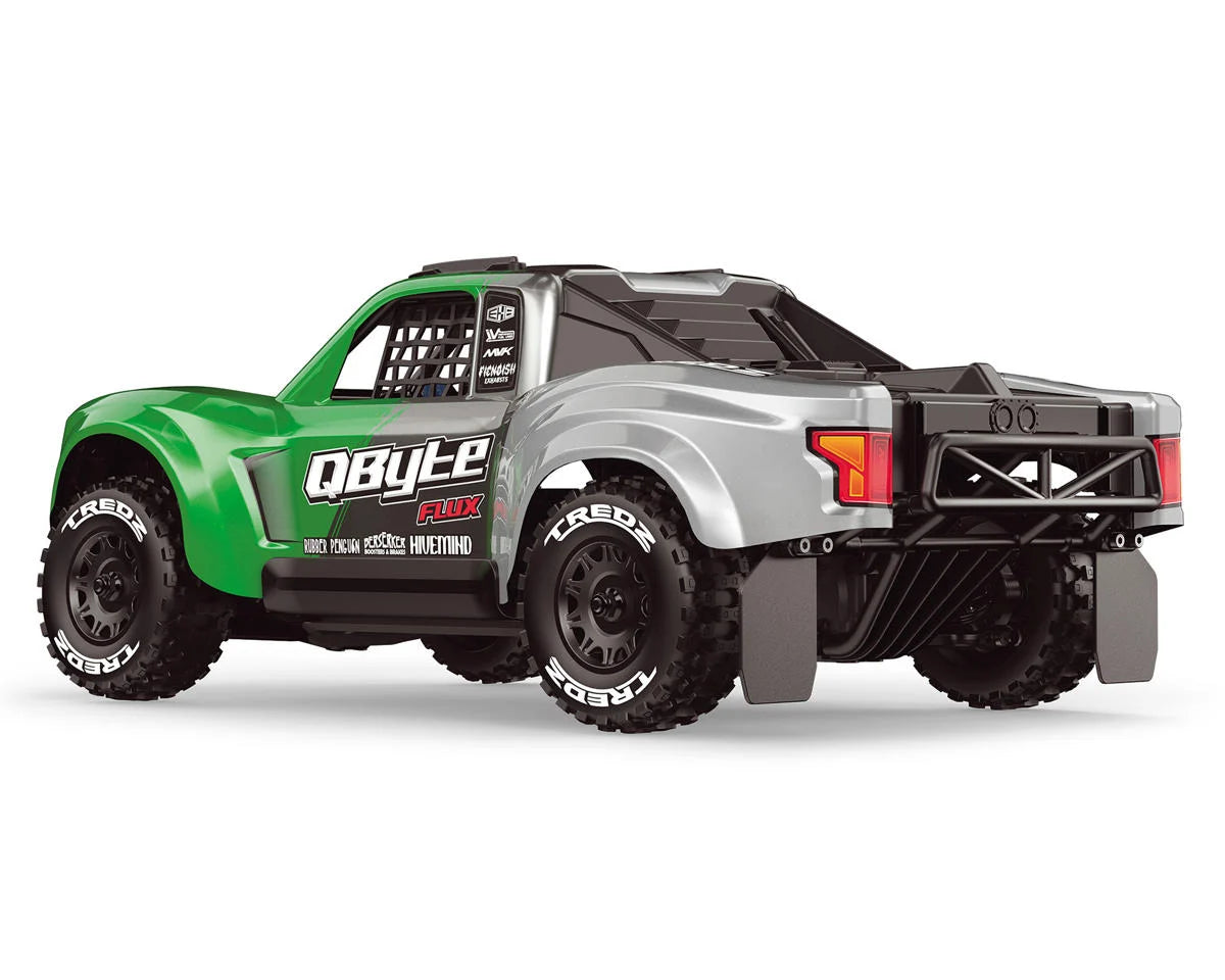 QByte SC Flux 1/12 Brushless RTR 4WD Electric Short Course Truck (Green) w/2.4GHz Radio, Battery & Charger