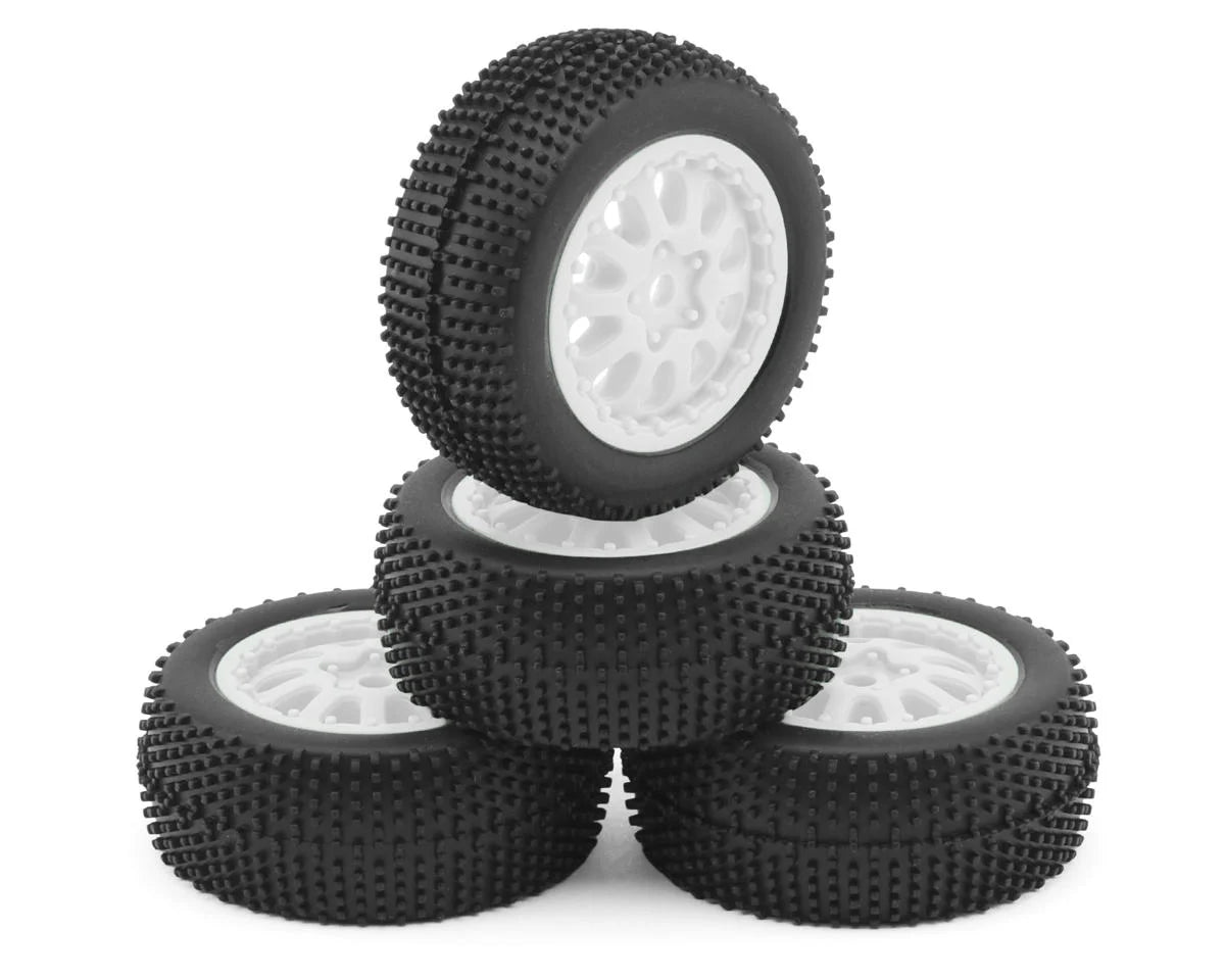 Microbe SC Sidepin Pre-Mounted Short Course Tires Set (White)