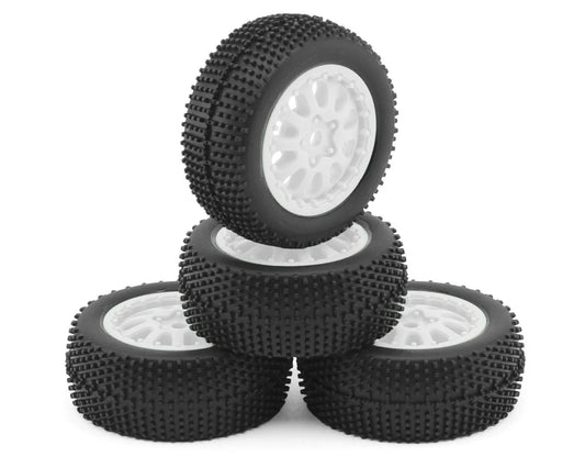 Microbe SC Sidepin Pre-Mounted Short Course Tires Set (White)