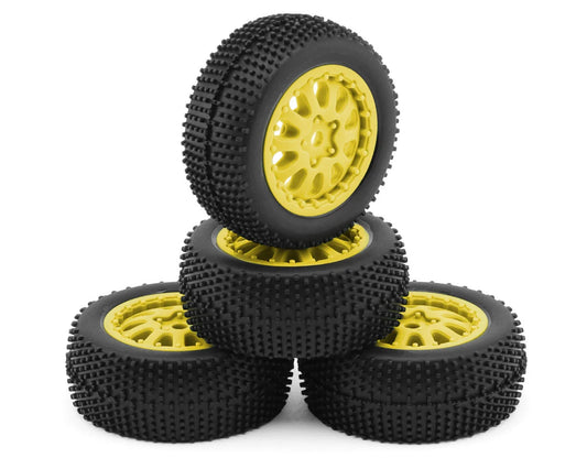 Microbe SC Sidepin Pre-Mounted Short Course Tires Set (Yellow)