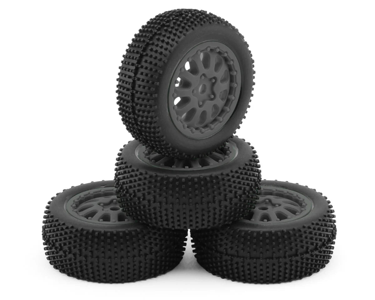 Microbe SC Sidepin Pre-Mounted Short Course Tires Set (Grey)