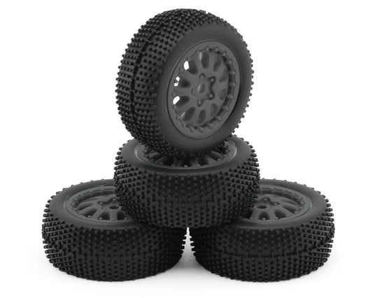 Microbe SC Sidepin Pre-Mounted Short Course Tires Set (Grey)