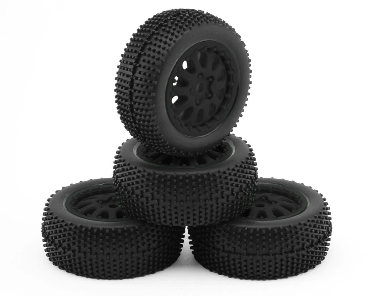 Microbe SC Sidepin Pre-Mounted Short Course Tires Set (Black)